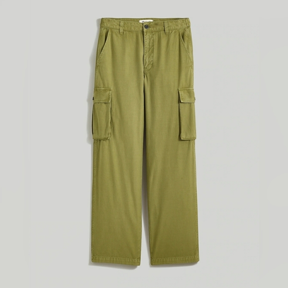 Madewell Straight Cargo Pants in Olive Green size Tall 32 - Picture 4 of 9